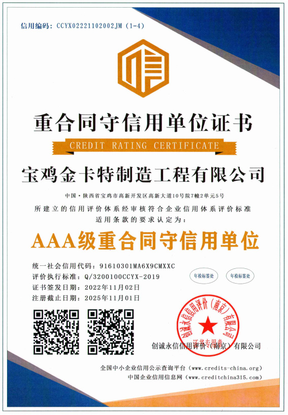 Certificate of Contract Abiding and Creditworthy Unit